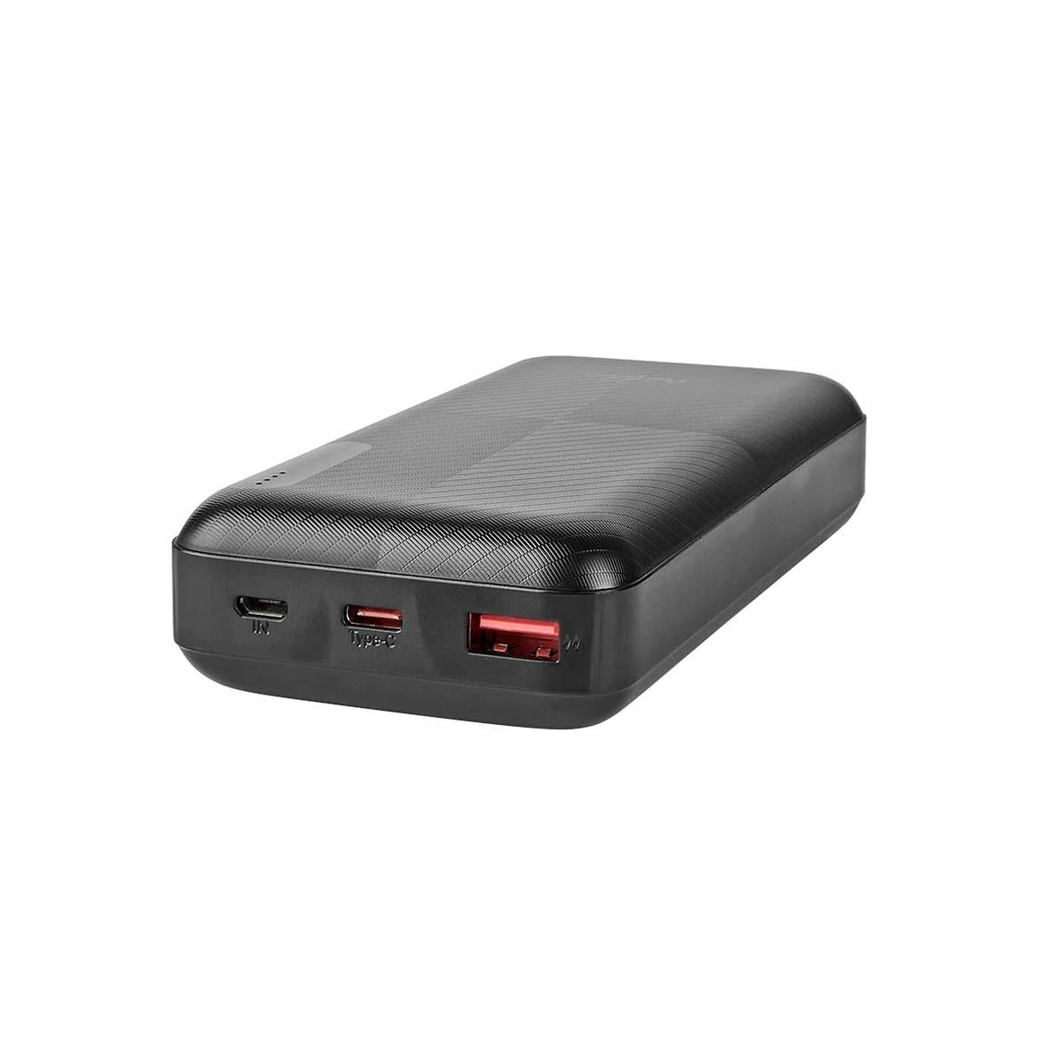 Powerbank Nedis 20000mAh svart med USB-C och USB-A-portar