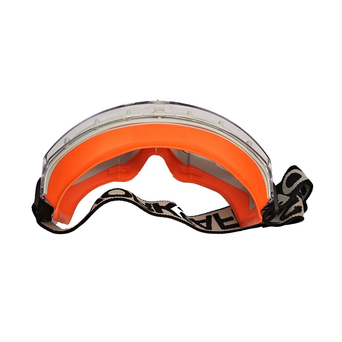 Skyddsglasögon med orange ram och transparent lins, märkt Worksafe Wolf 2122962