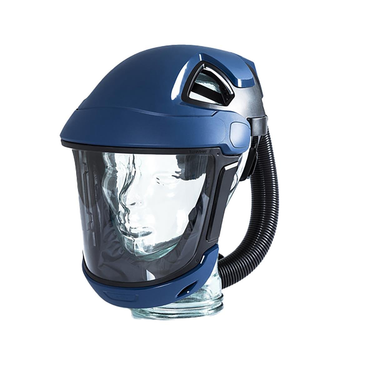 Blå skärm Sundström SR 500 med ansiktsvisir och andningsslang