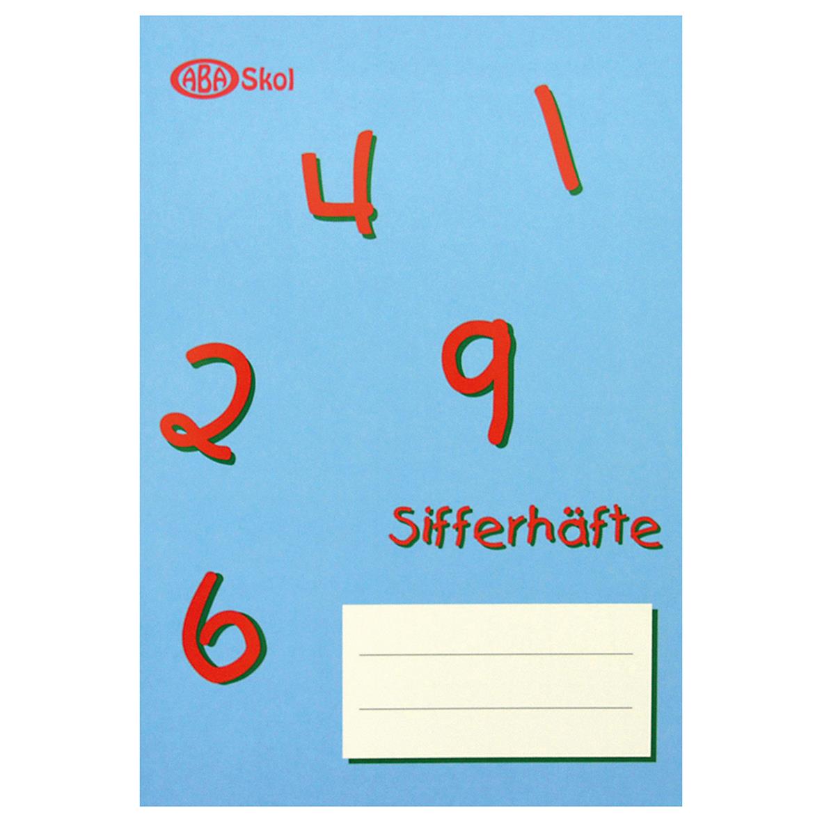 Blått sifferhäfte med 16 blad, nummer 1 till 9, för skolbruk, A5 storlek och 70g papper