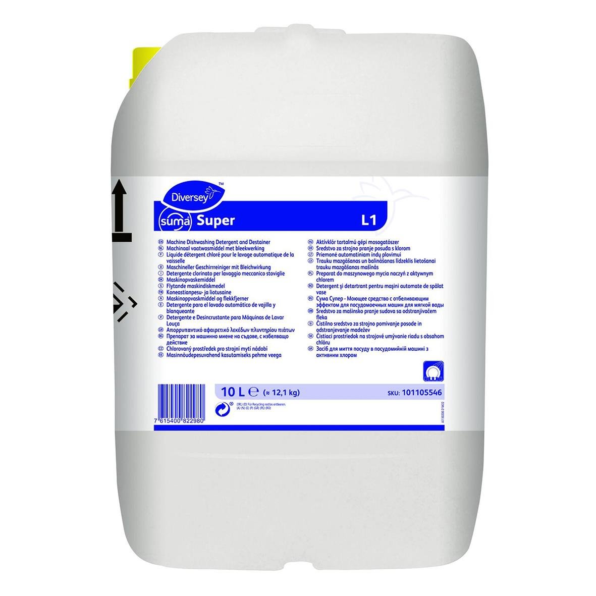 Maskindiskmedel Diversey Suma Super L1 10L i vit plastflaska