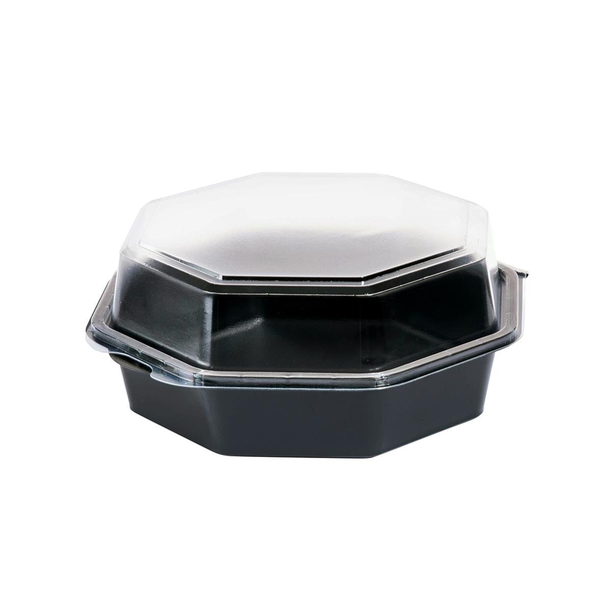 Plastform Duni Octaview PS svart/klar 850ml plastbehållare