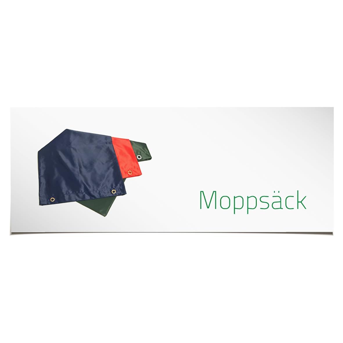 Röd tvättsäck i tyg med måtten 45x70cm, används för att samla tvätt