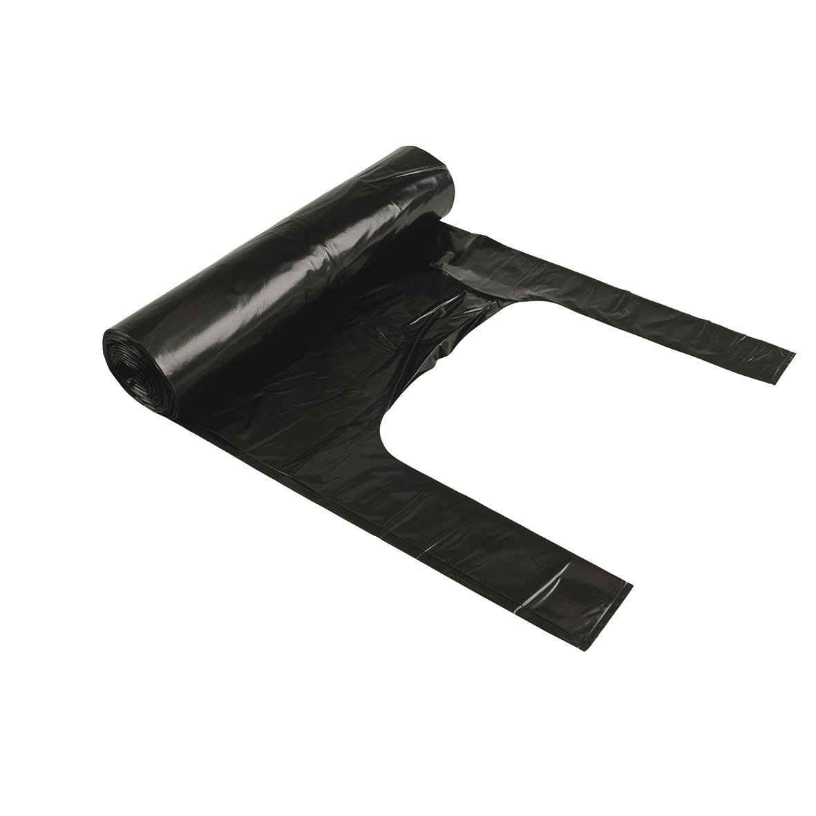 Svart sopsäck Polyreg LD Knyt 125L 50my, 750x1250mm, rullad