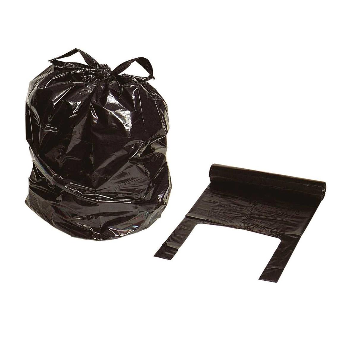 Svart sopsäck Polyreg LD Knyt 125L 50my 750x1250mm med knytband