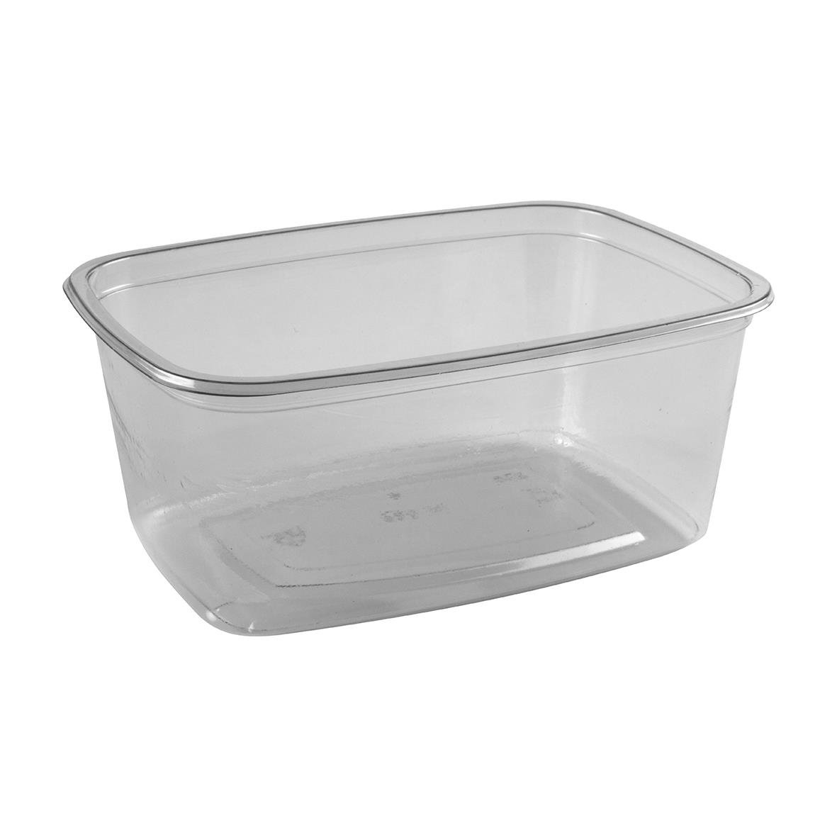 Klar plastbägare PET 500ml med rundad form och lockkant