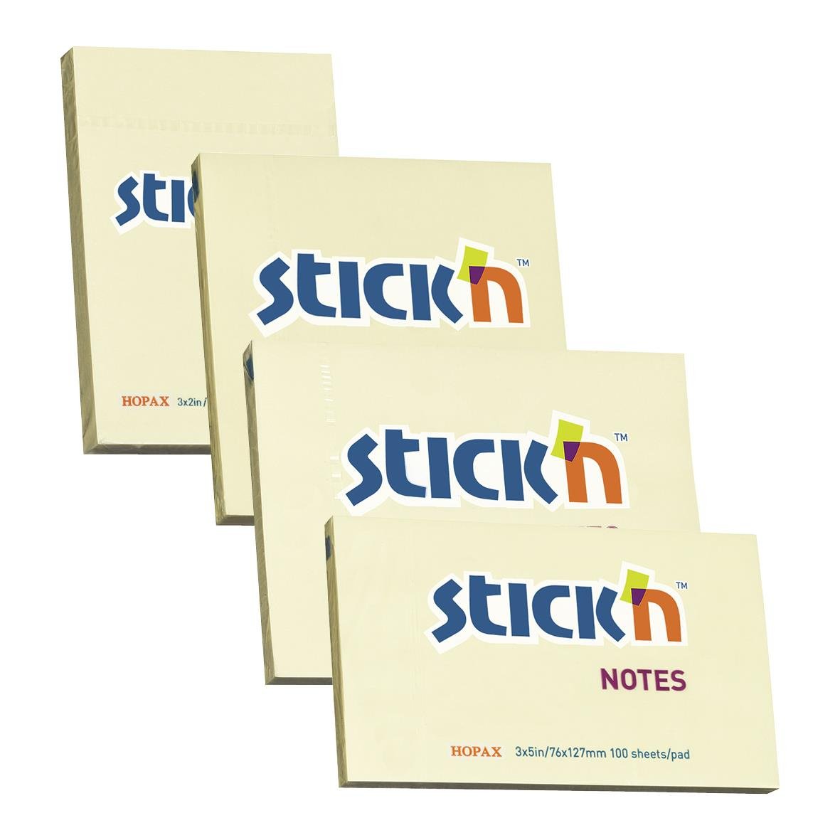 Notisar Stick'n Gul 100 blad, post-it-lappar för anteckningar i gult