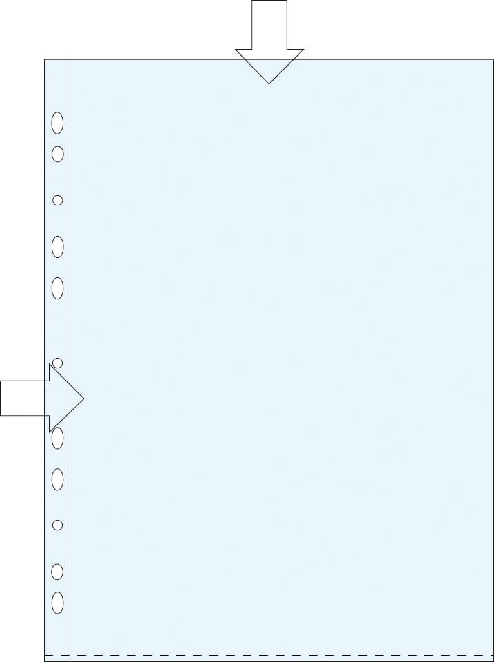 Klar plastficka för A4, öppen på kort- och långsida, 0,105mm tjock