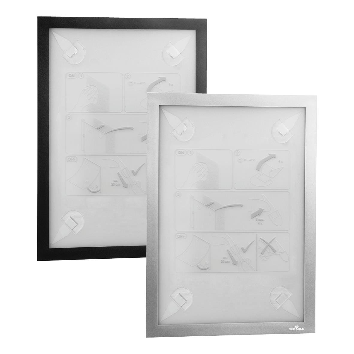 Två ramar för tapet, en svart och en vit, i A4-storlek