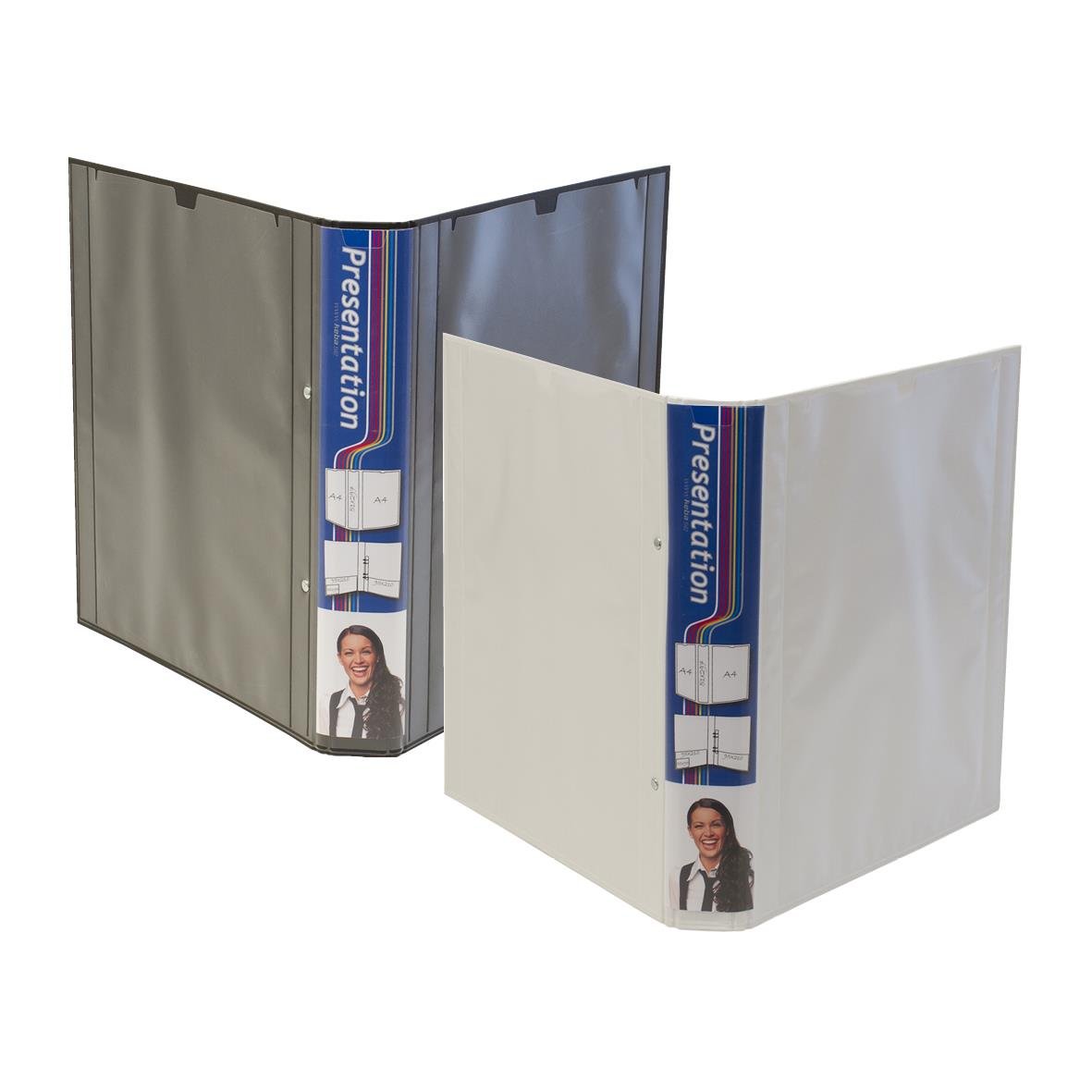 Ringpärm Keba Kebaview D-Ring Ø29mm A4+ 40mm, svart och vit, för presentationer och dokument