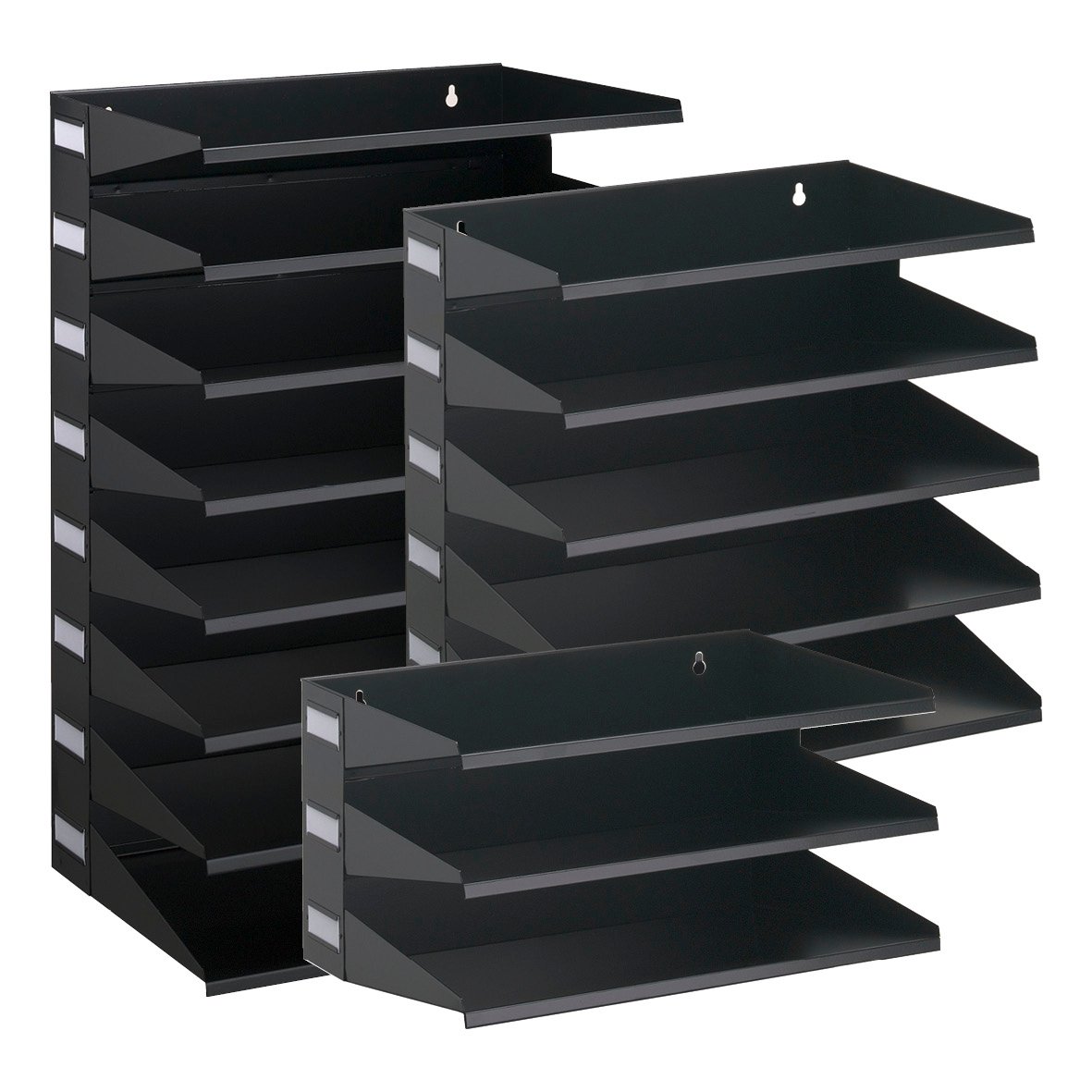 Sorteringsfack i plast med 3, 5 och 8 fack för organiserad förvaring