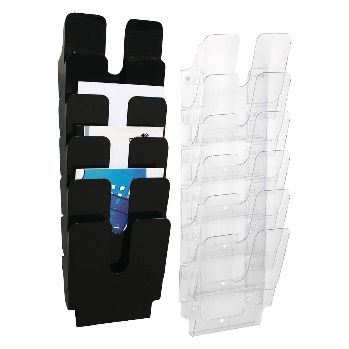 Svart och transparenta fack för A4-ark, Durable FLEXIPLUS 6-fack
