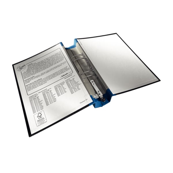 Gaffelpärm AllOffice A4 40mm med transparent omslag och blå ringspänne
