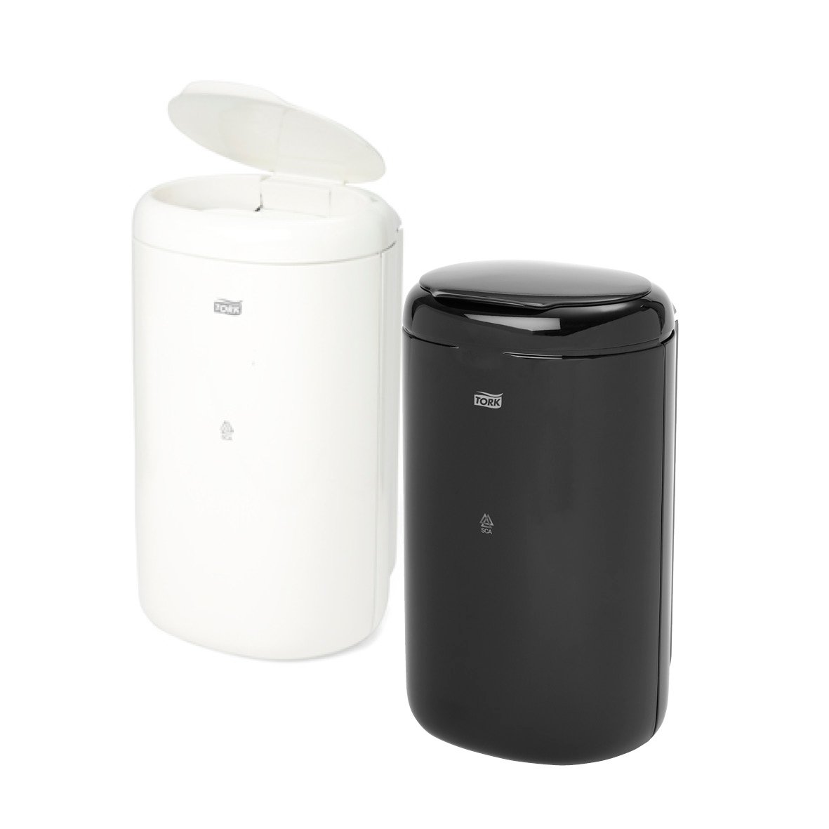 Papperskorg Tork B3 inkl lock golv/vägg 5l i svart och vitt