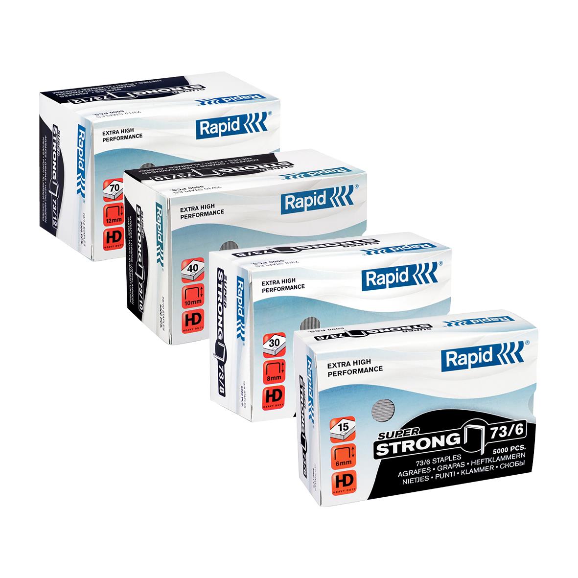 Häftklammer Rapid 73/6-10 Superstrong i fyra förpackningar