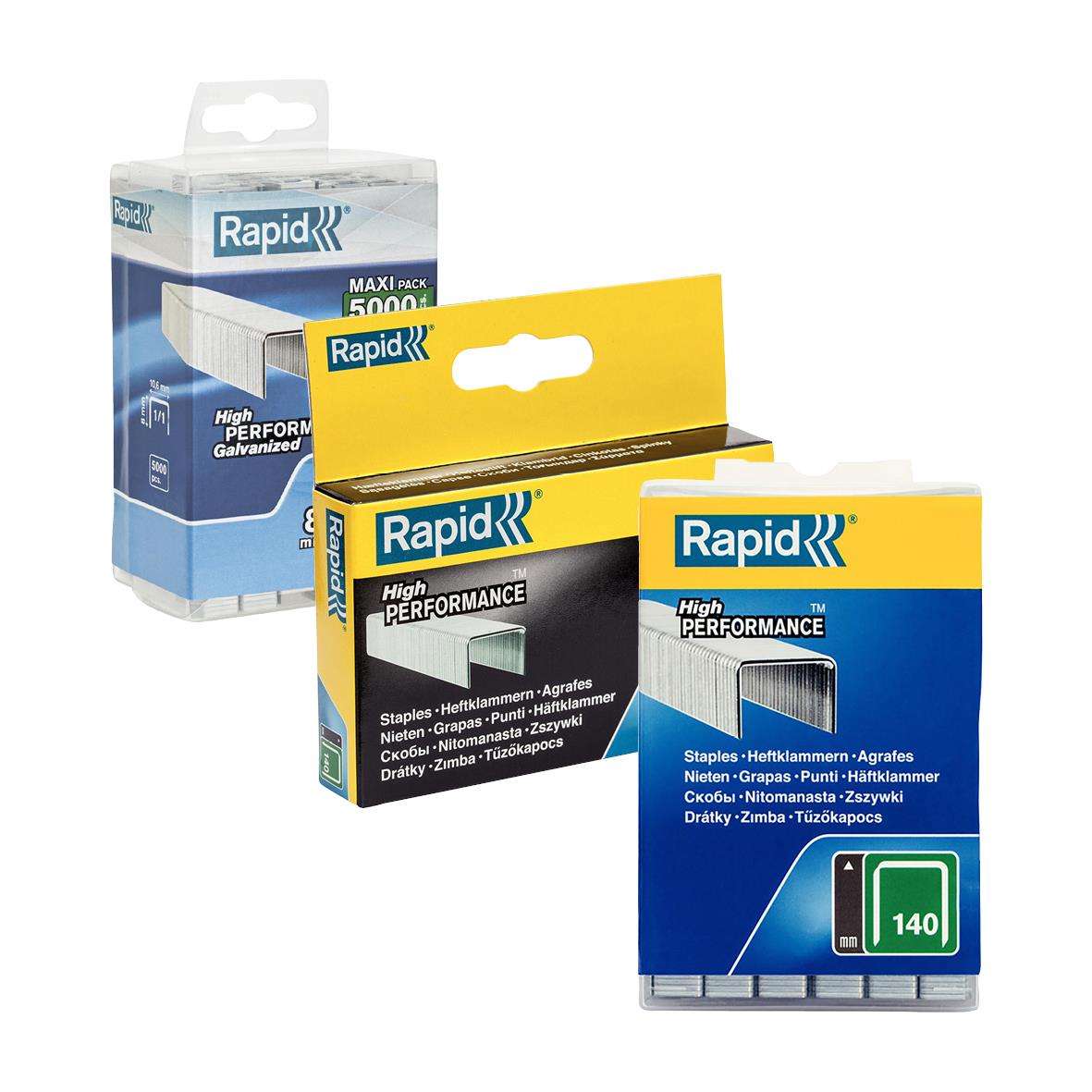 Häftklammer Rapid 140/8-10 i tre olika förpackningar