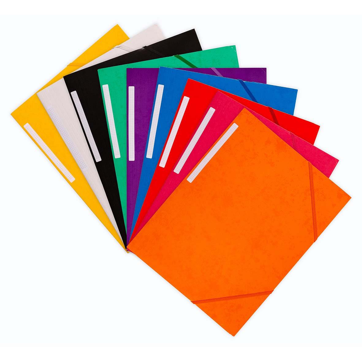 Färgglada snoddmappar i kartong FSC 3-klaff A4