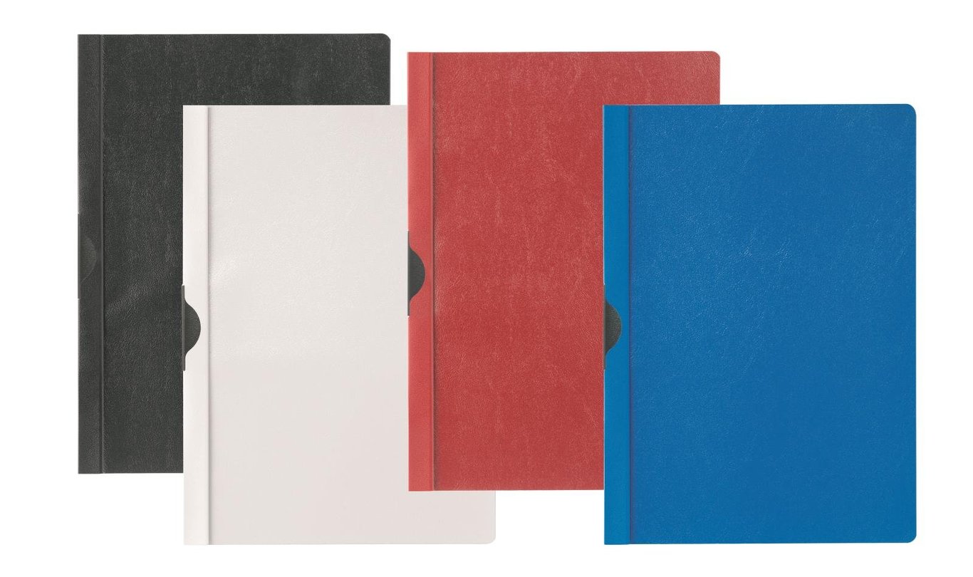 Svarta, vita, röda och blåa klämmmappar Euroclip 30 ark i A4 storlek