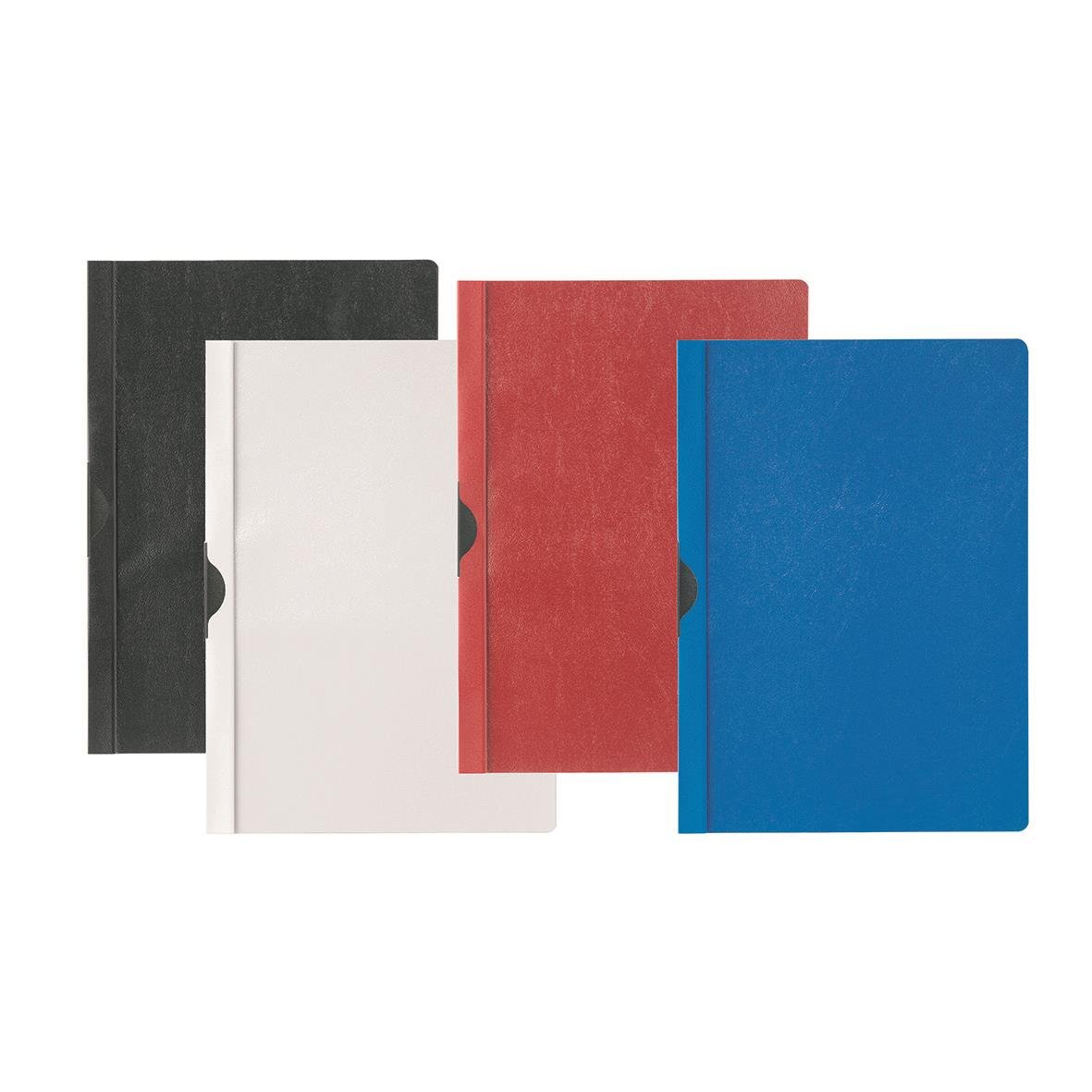 Svarta, vita, röda och blåa klämmmappar Euroclip 30 ark i A4 storlek