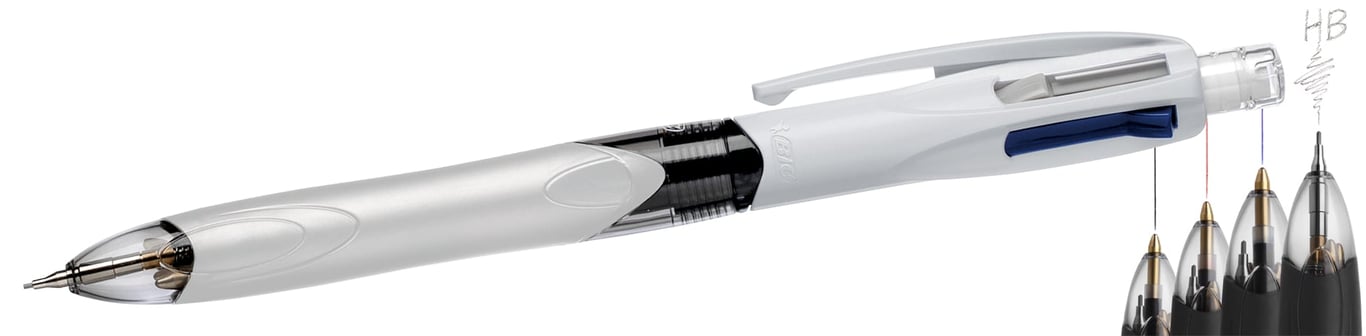 Kulspetspenna Bic 3 bläck+ blyerts med fyra bläckpatroner