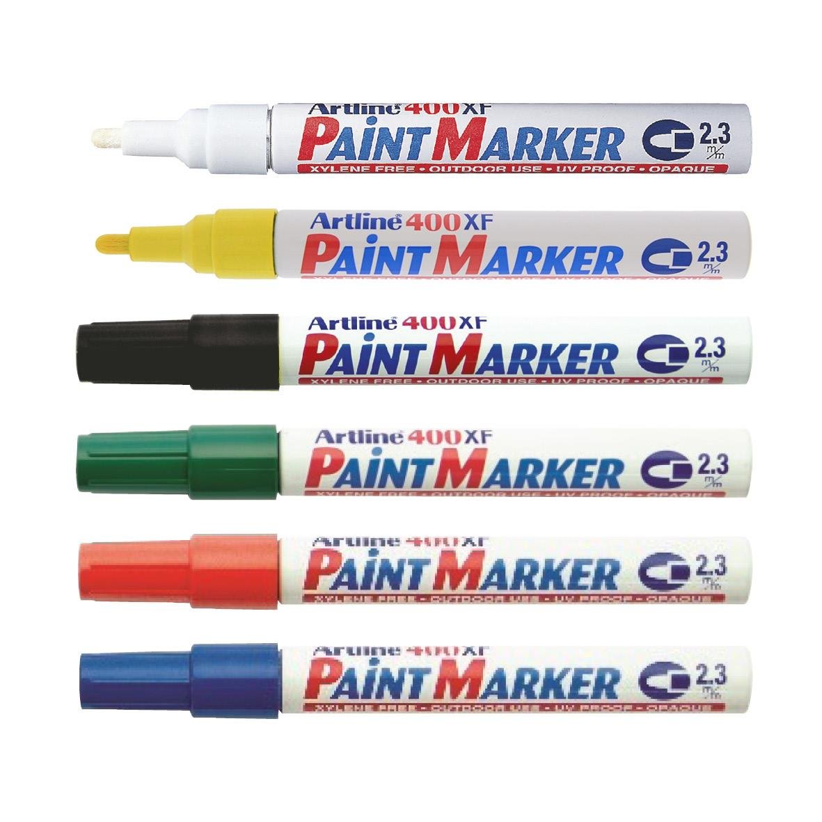Färgglada paint markers i olika färger med 2,3 mm spets, märkpenna Artline 400XF