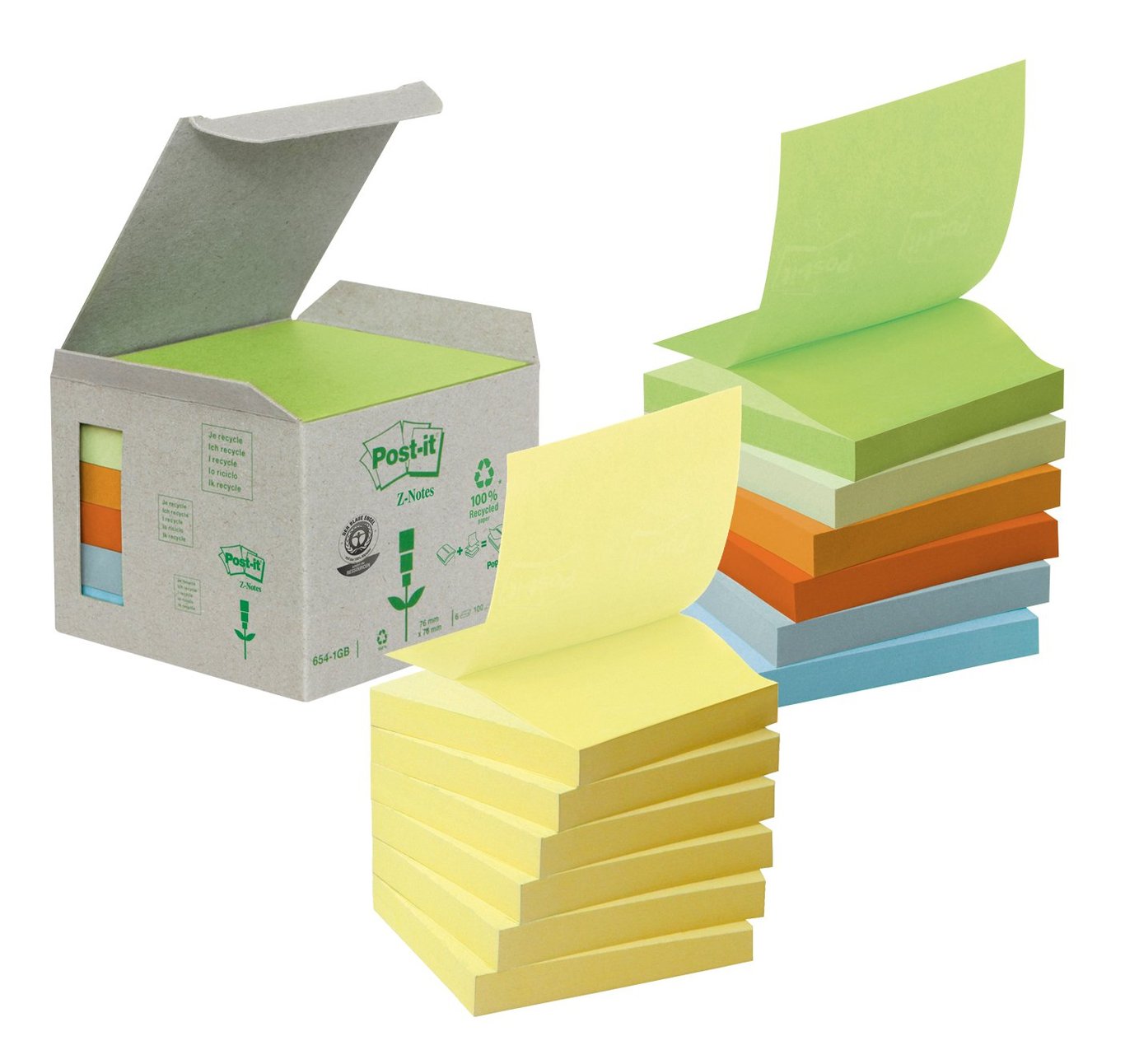 Notisar Post-it 100% Z-block gul 76x76mm 10110037_3