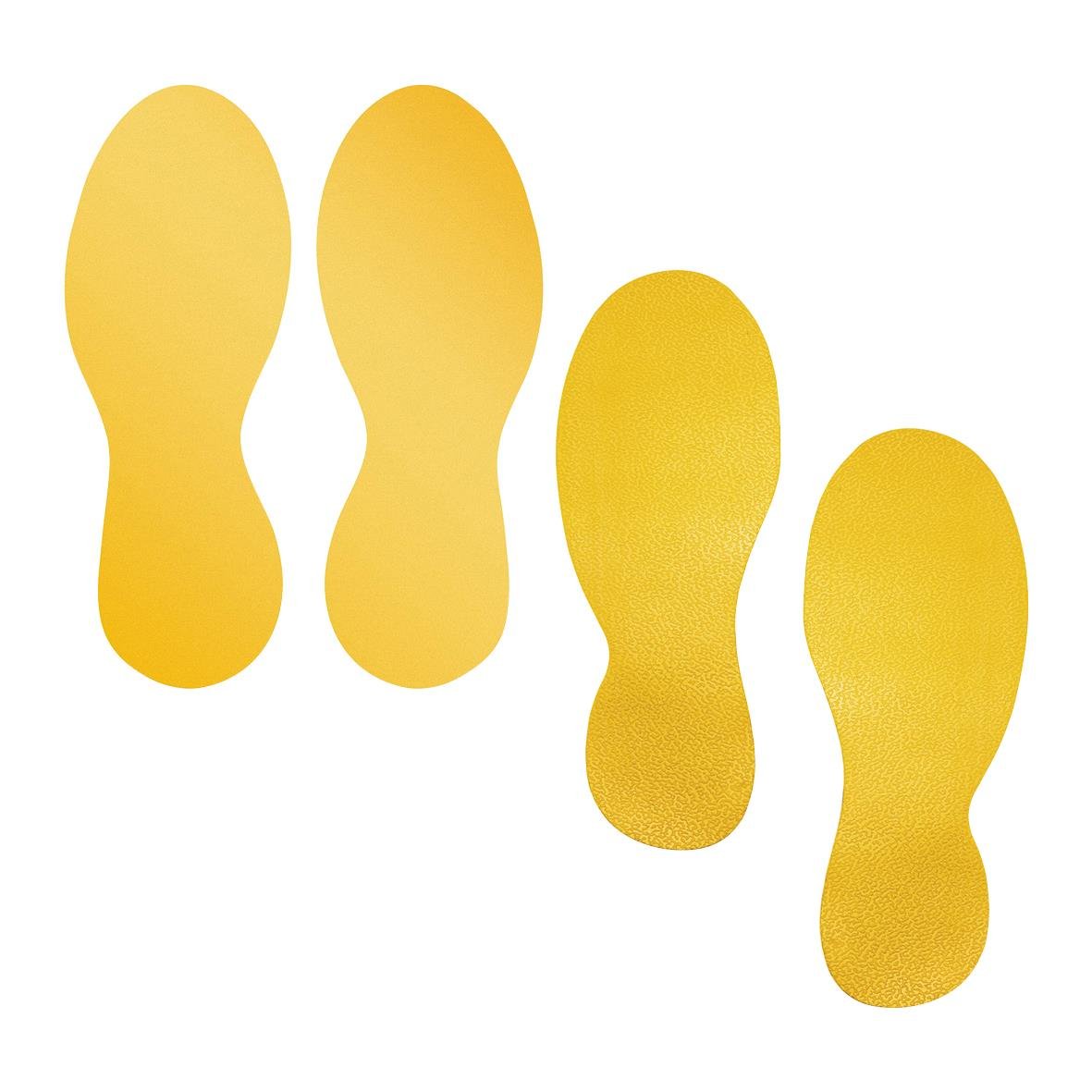 Guldfärgade fotavtryck för golvmarkering, hållbara och tydliga