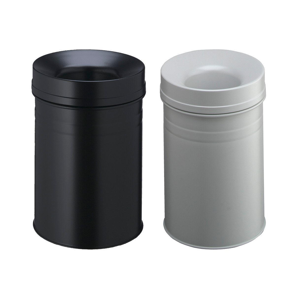 Svart och vit metallavfallstunna Durable Safe+ 15l