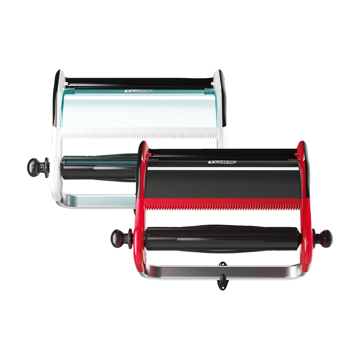 Väggmonterad torkrullställning Tork W1 med två rullar i olika färger