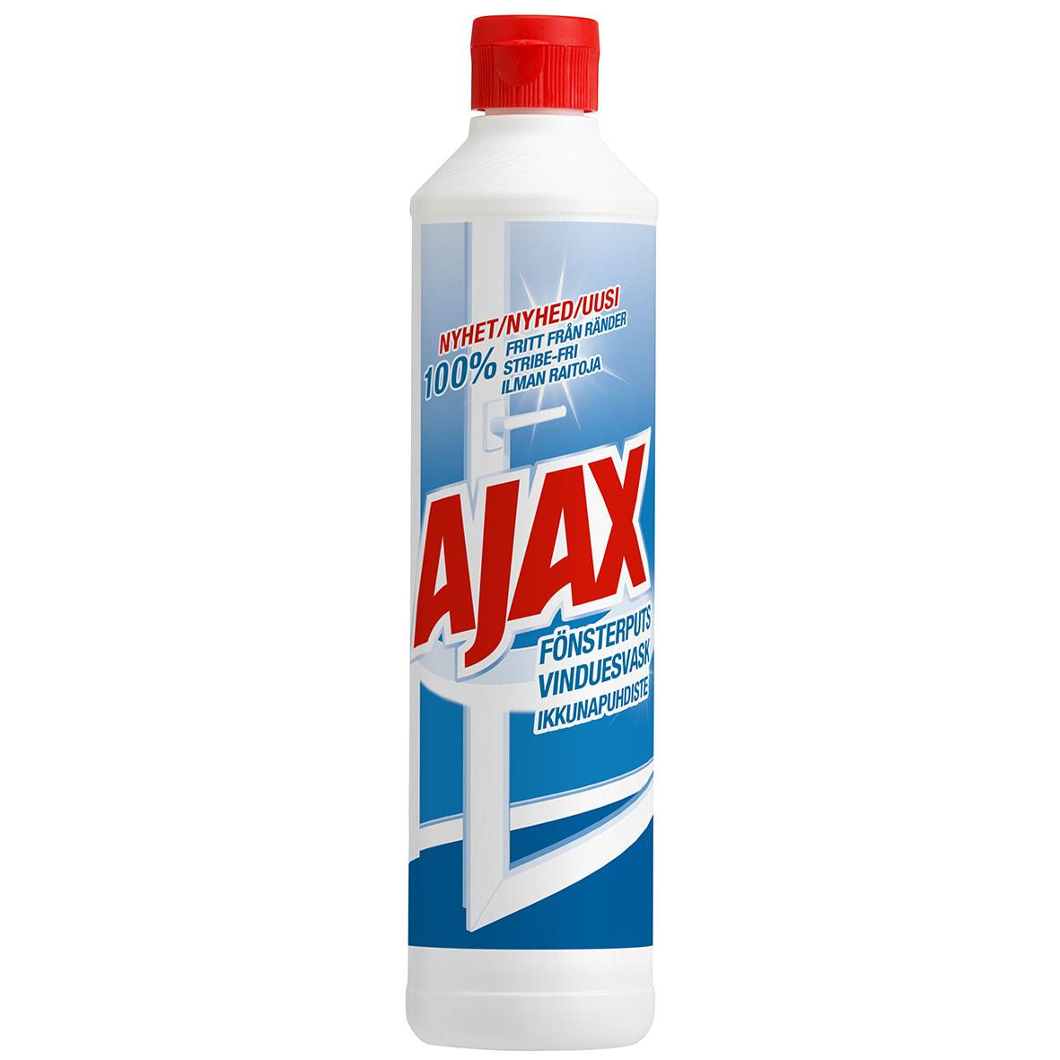 Ajax fönsterputs 500ml flaska med röd kork, för fönster och glasrengöring