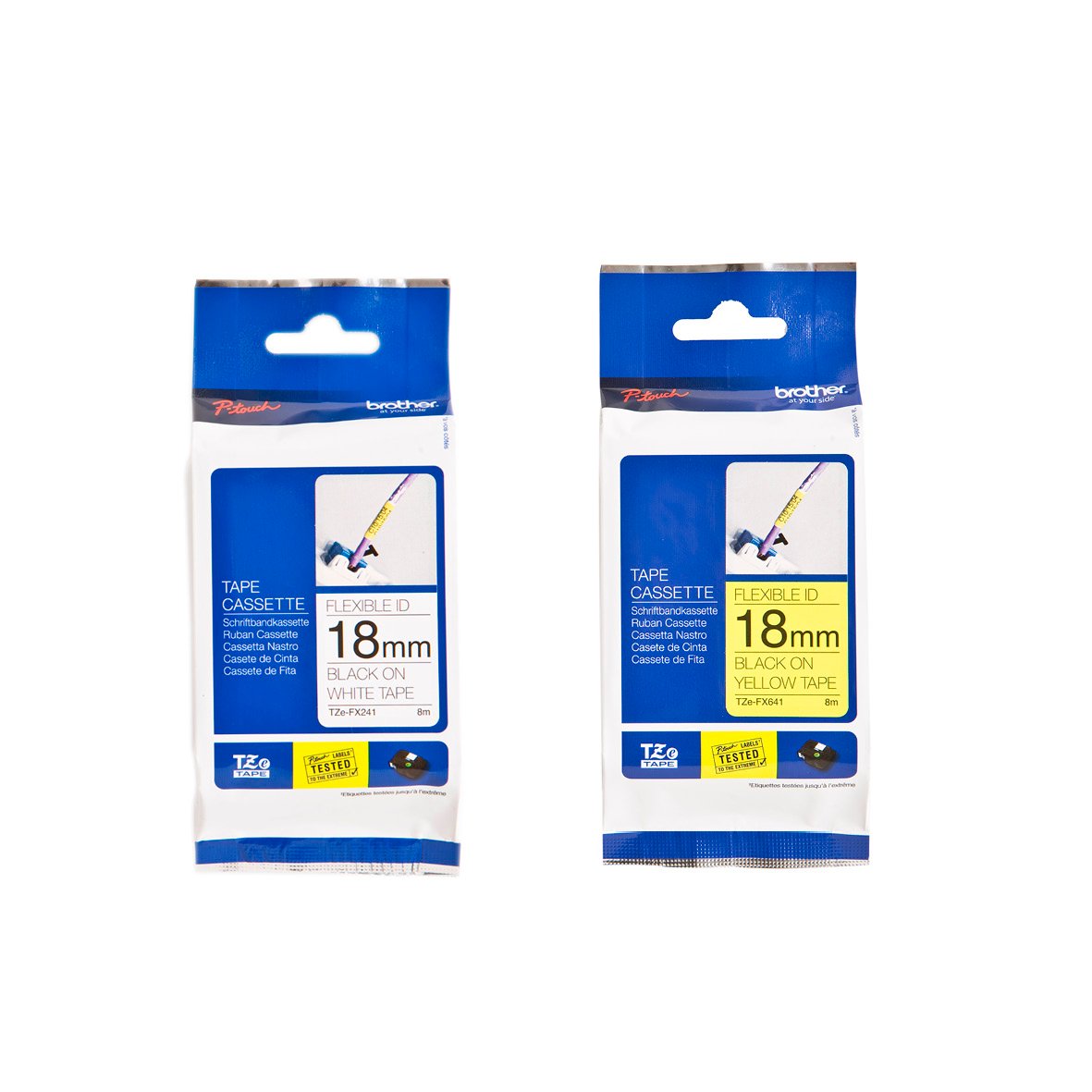 Flexibelt ID-tejp 18mm i svart och gul färg