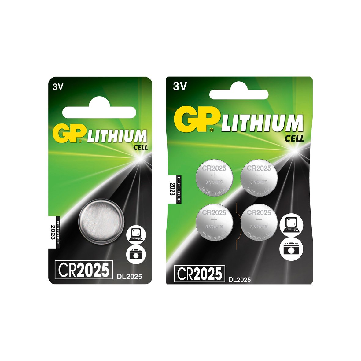 Batteri GP Knappcell Lithium CR2025 i originalförpackning