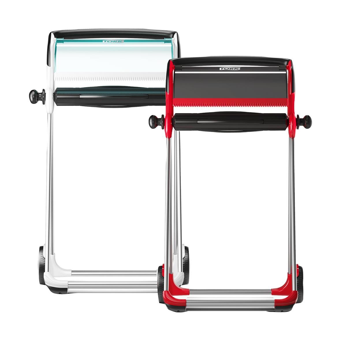 Torkrullställning Tork W1 Golv med hjul i svart och rött