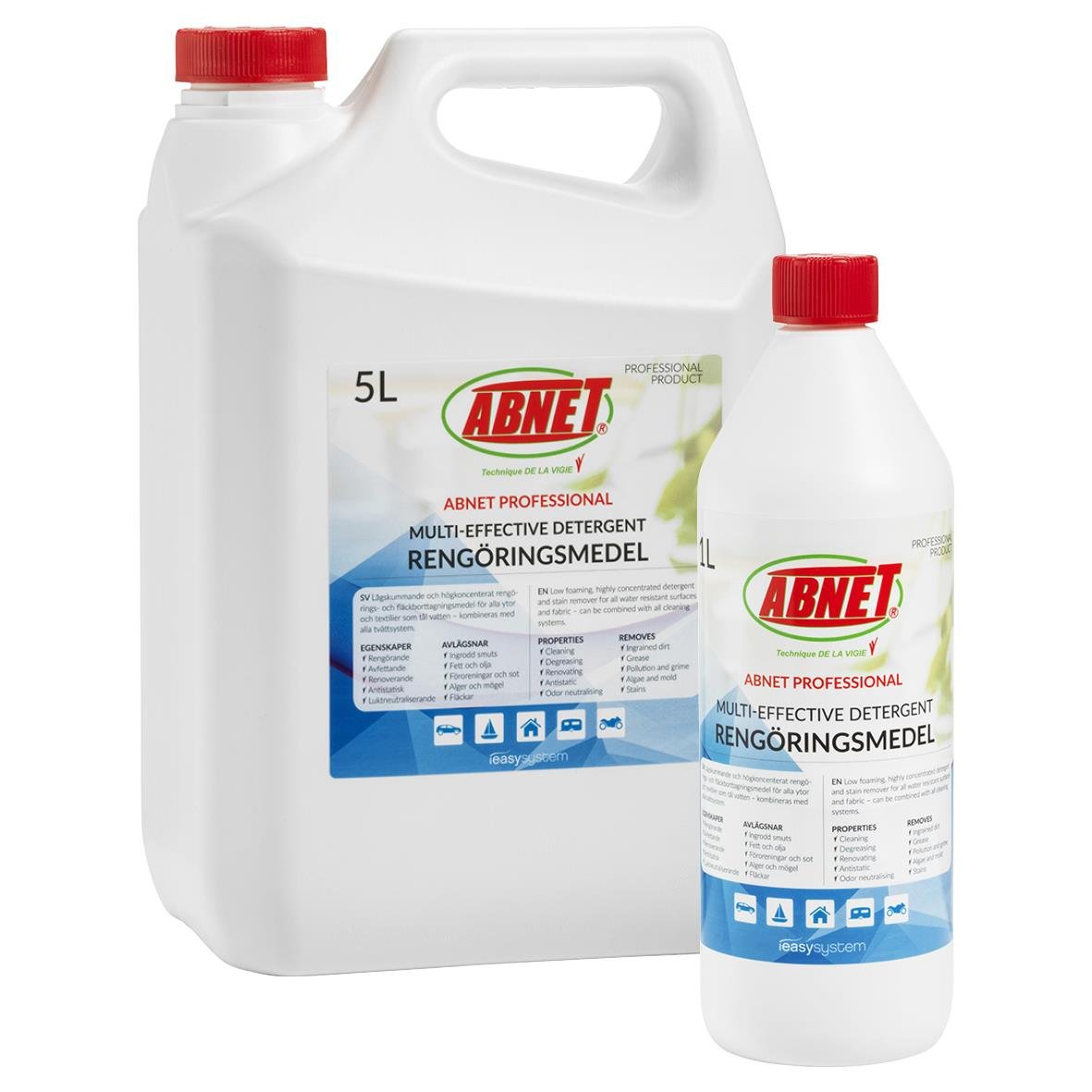 Allrent Abnet koncentrerat rengöringsmedel i stor och liten flaska