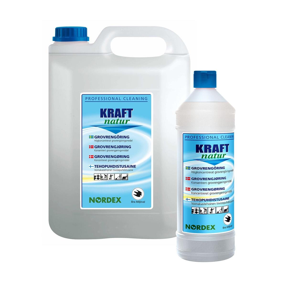 Grovrent Kraft natur oparfymerad i stor och liten behållare