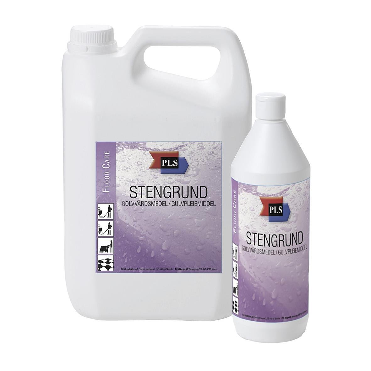 Golvvårdsmedel för stengolv från PLS Stengrund i två olika storlekar