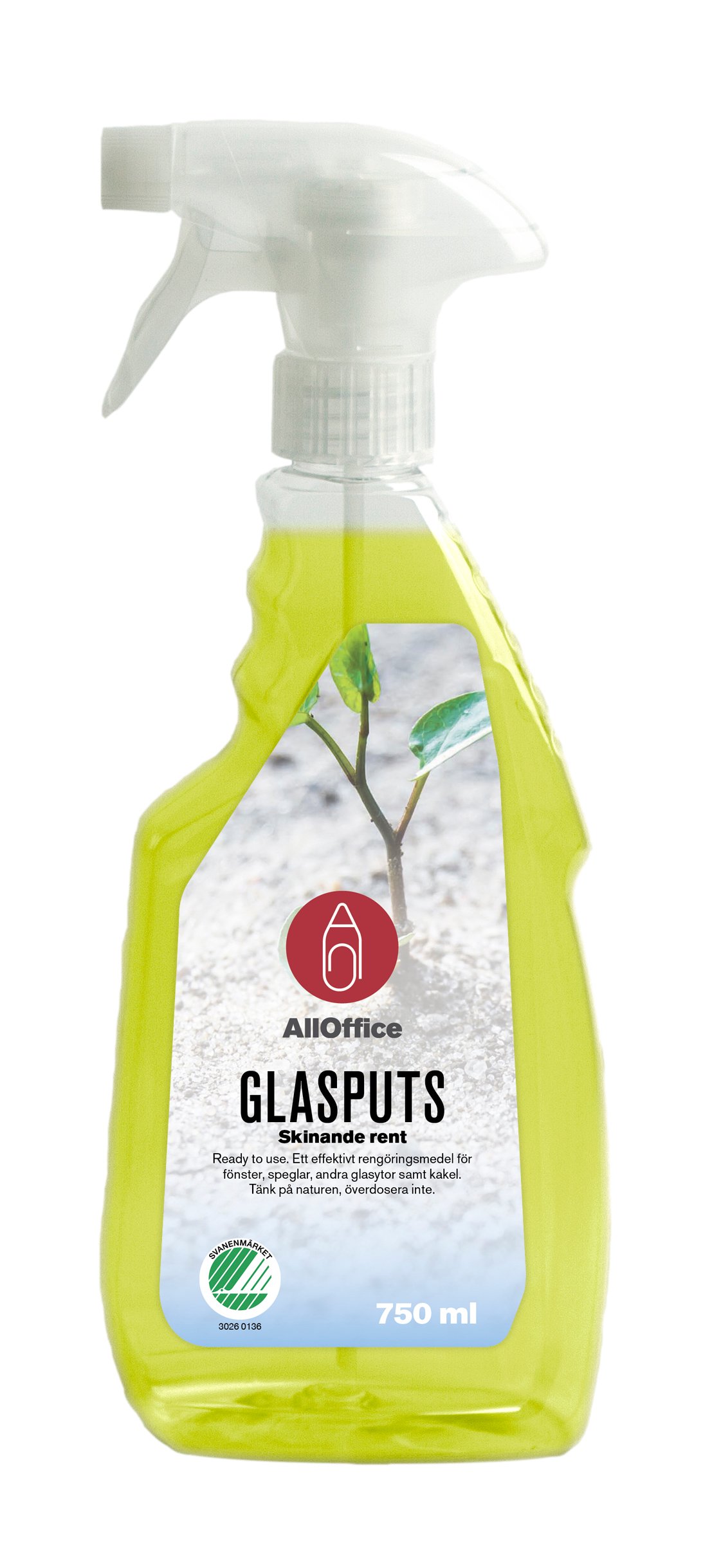 Fönsterputs sprayflaska med bild av växt, 750 ml, AllOffice