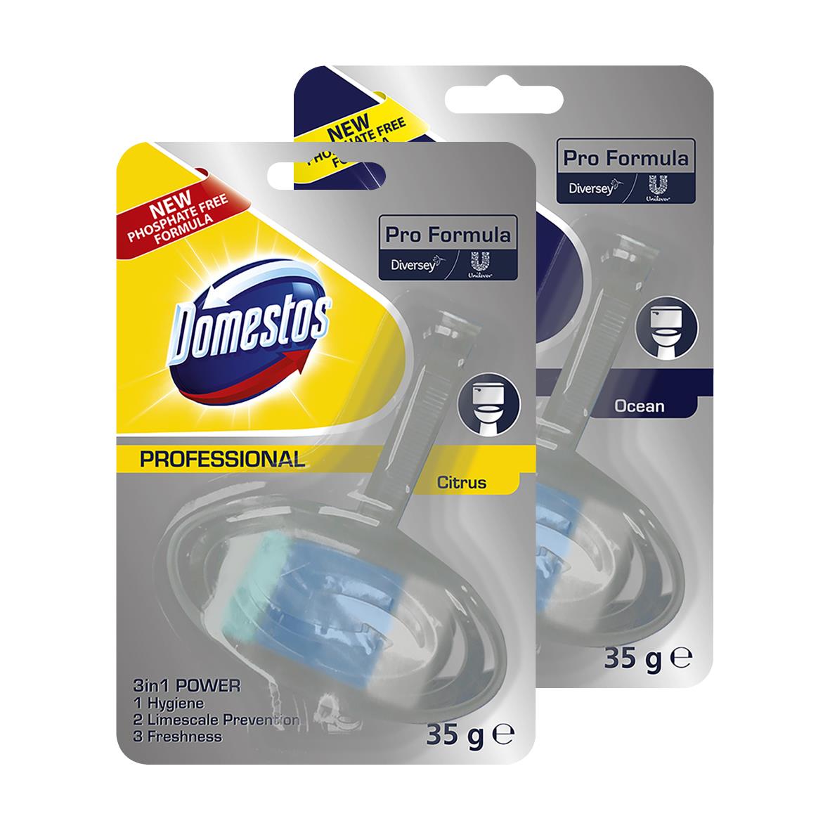 WC-Rent Domestos Pro Formula Rim Blocks Citrus och Ocean 35g