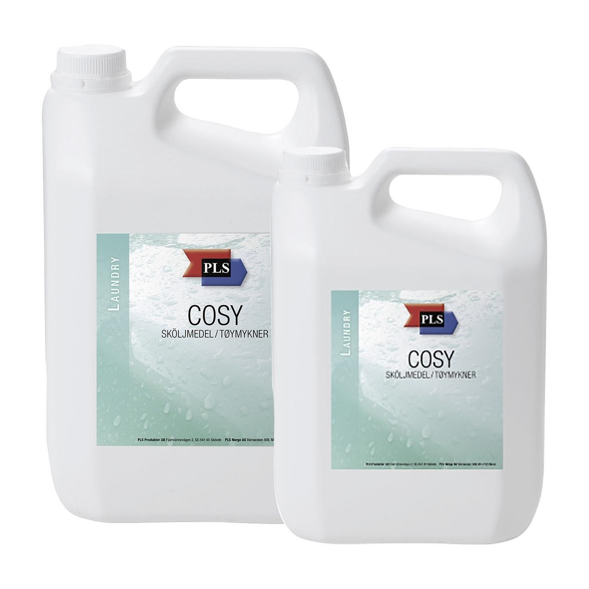 Sköljmedel PLS Cosy Parfymerad i två vita dunkar