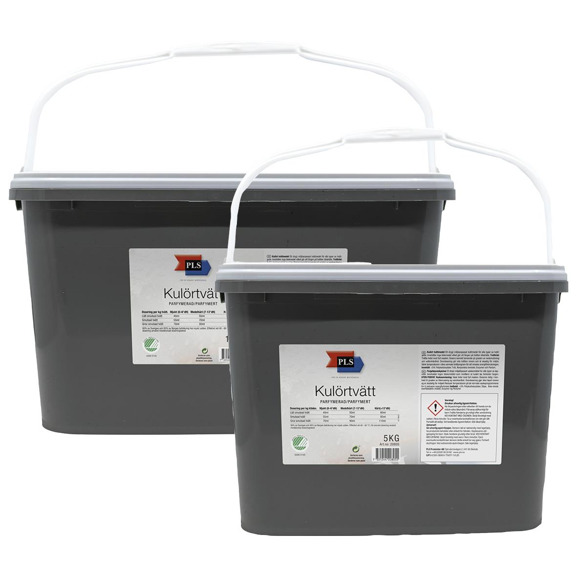 Tvättmedel PLS Color Wash Parfymerad i två stora hinkar