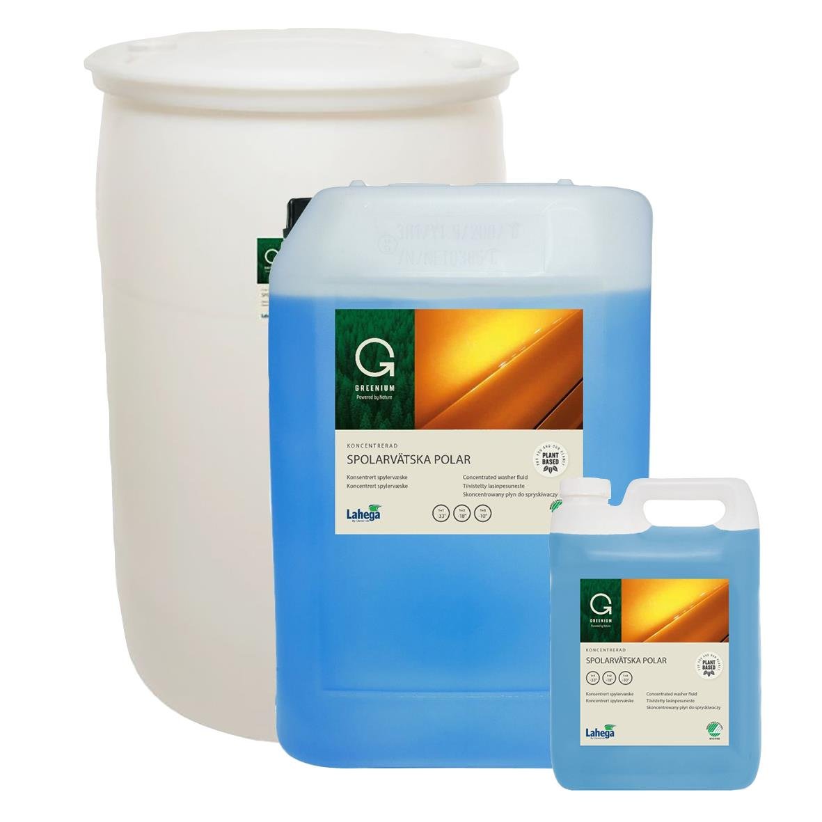 Spolarvätska Lahega Greenium Polar i stora och små behållare