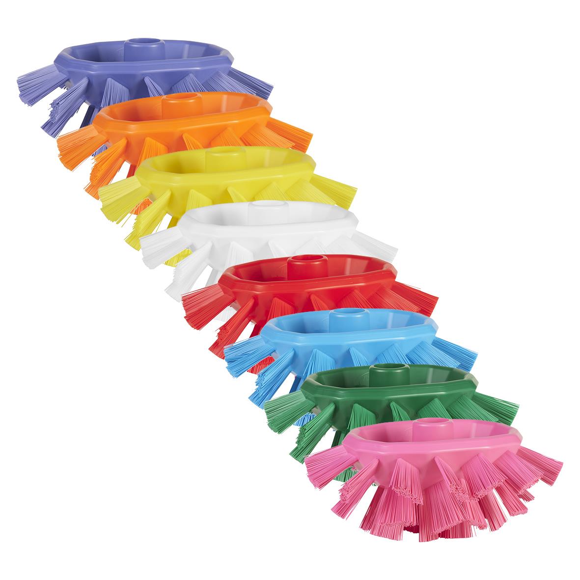 Flera färgglada tankborstar i plast, hårda och 190 mm långa