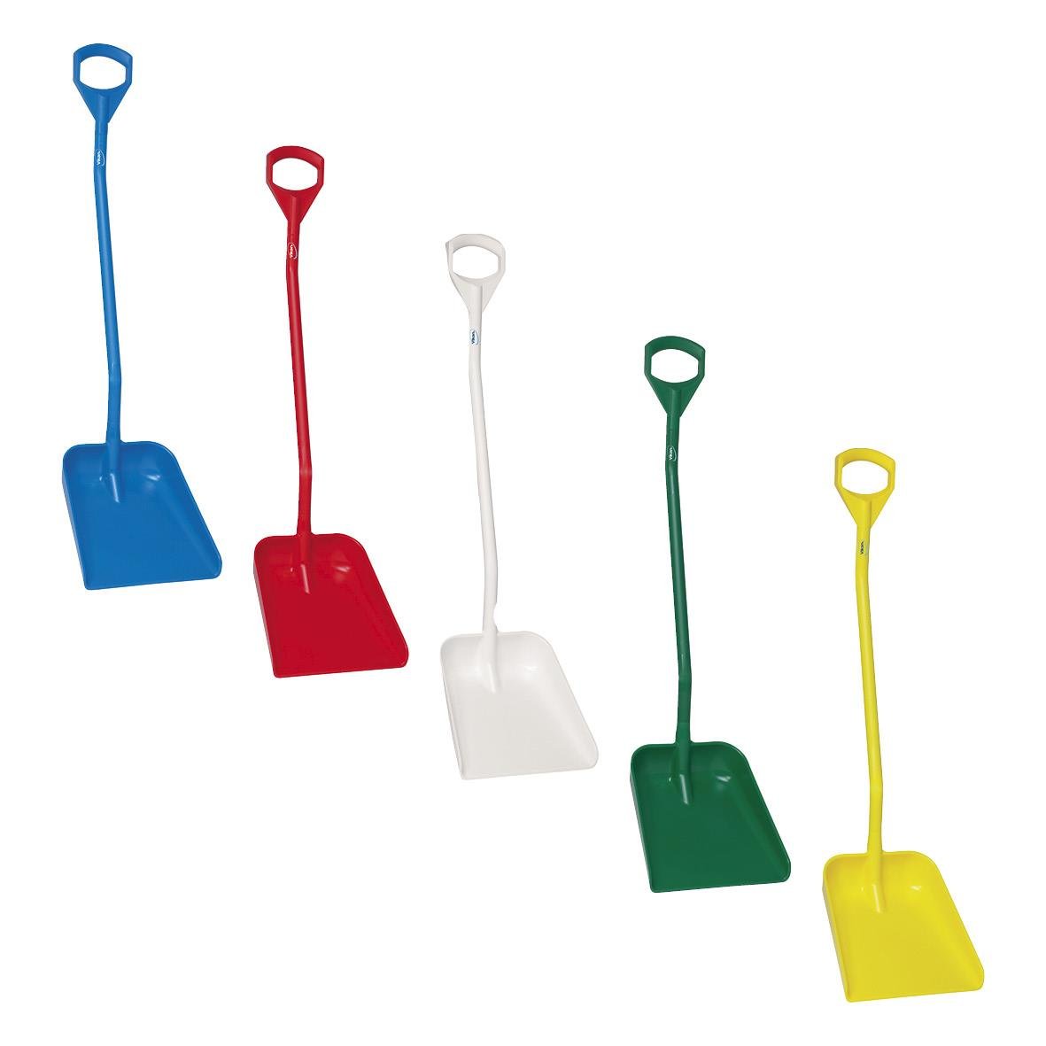 Färgglad ergonomisk skyffel Vikan 1310mm i blå, röd, vit, grön och gul färg