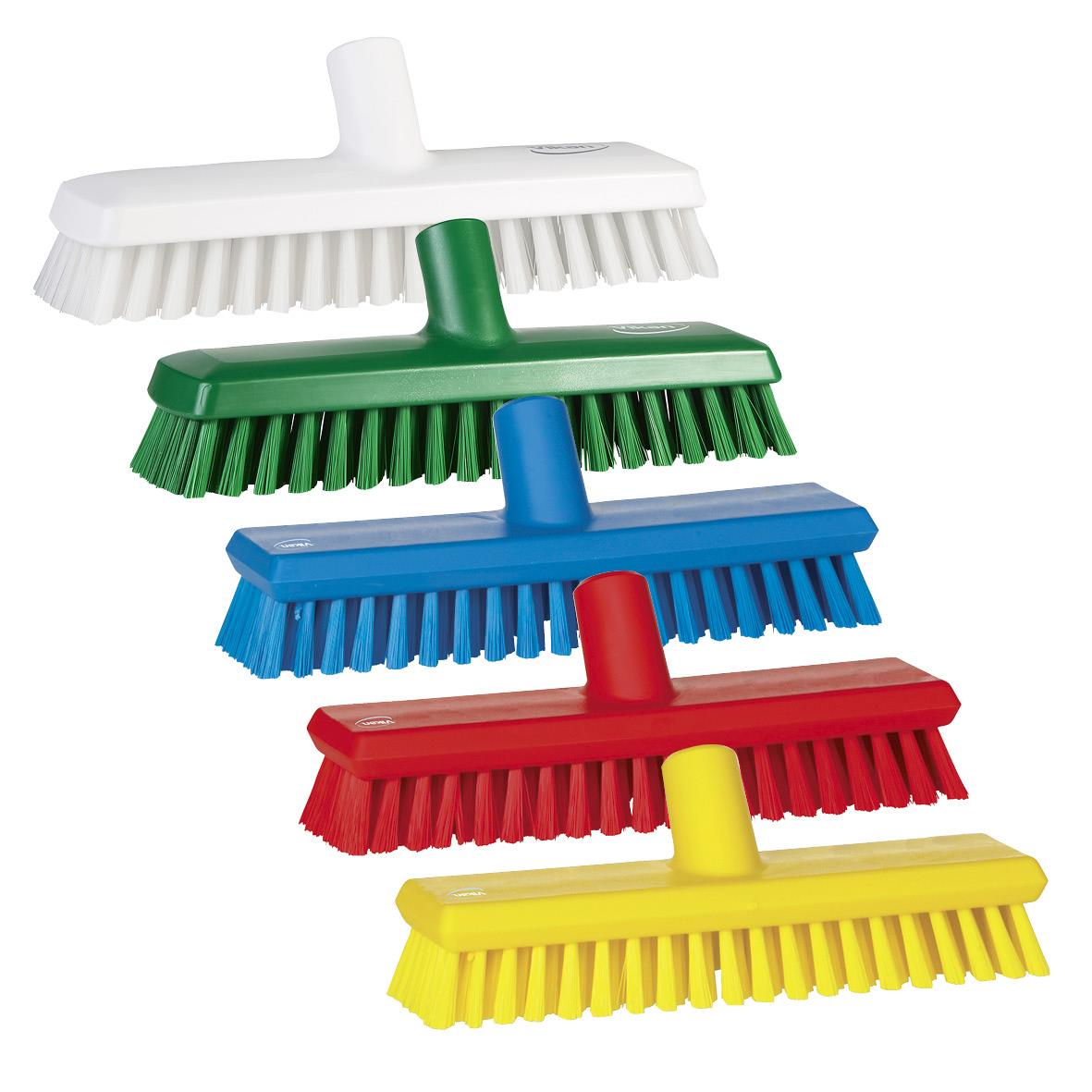 Skurborste Vikan vattenmatning medium 270 mm i vitt, grönt, blått, rött och gult