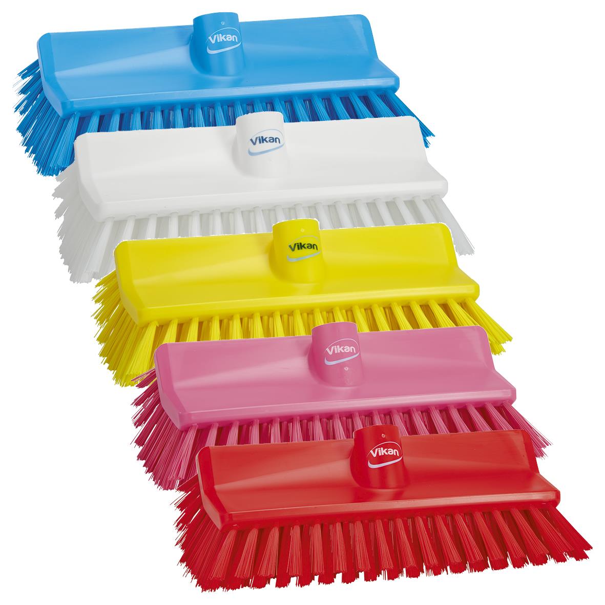 Kombinationsskrubb Vikan High-Low Medium 265mm i blå, vit, gul, rosa och röd färg