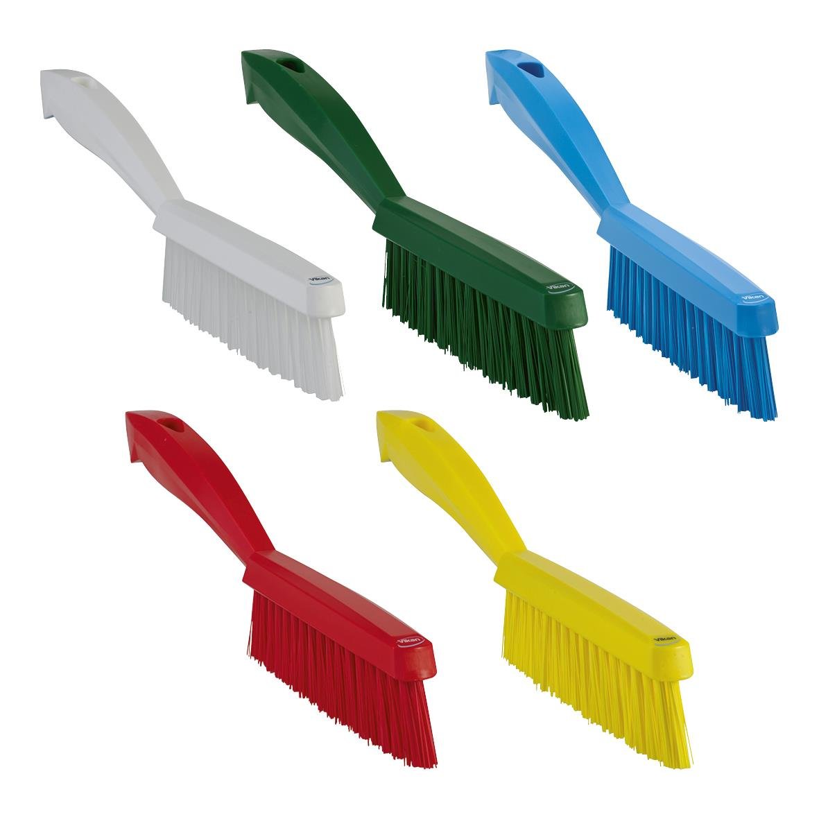 Handborste Vikan smal med kort skaft i olika färger, extra hård, 300mm