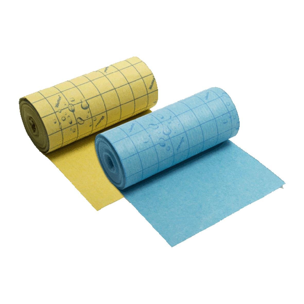 Svampduk Wettex Quick'n Dry på rulle 25cm x 10m i blå och gul färg