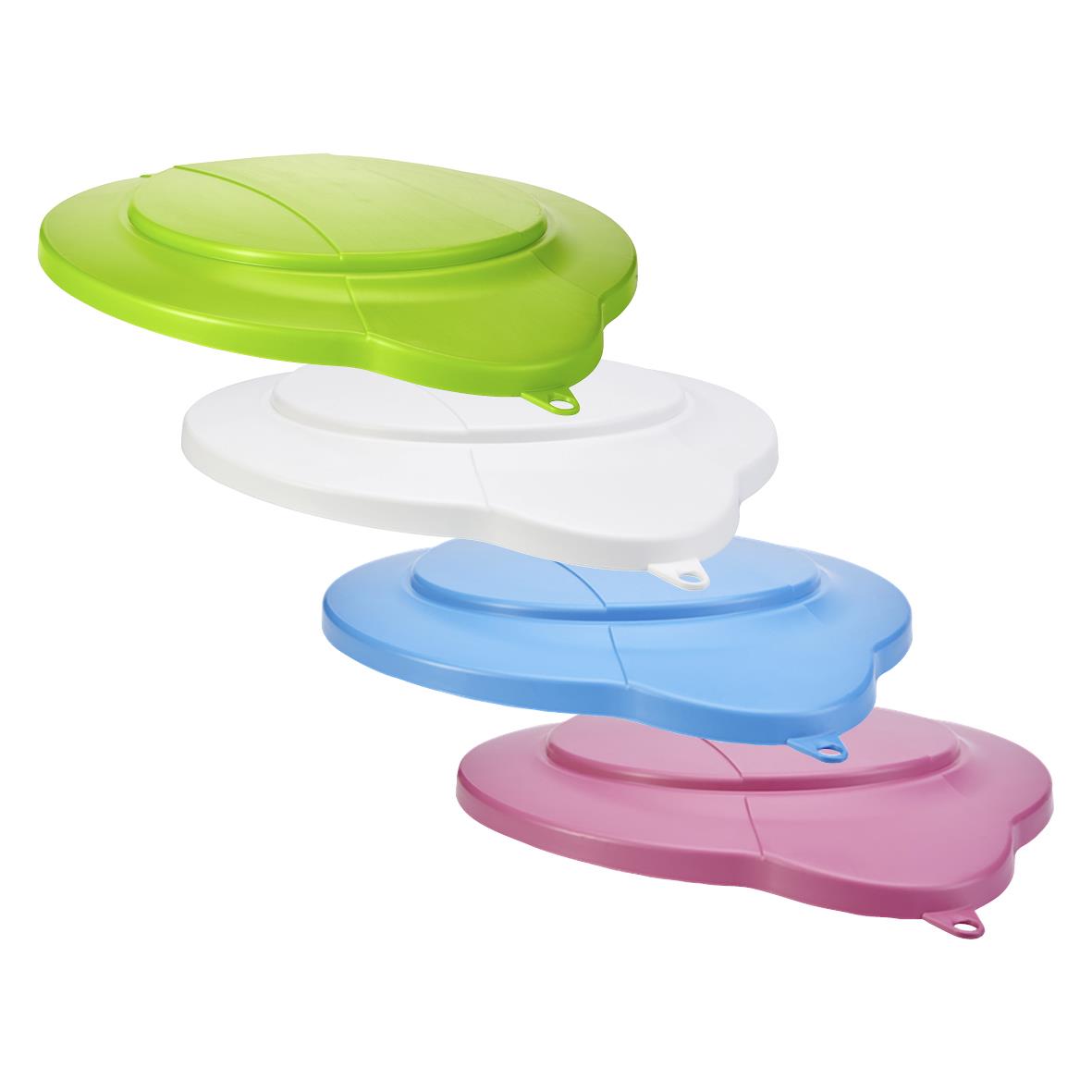 Flera lock till hinkar i grönt, vitt, blått och rosa, kapacitet 12 liter