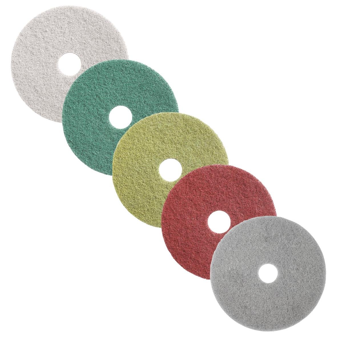 Skurrondell Twister Diamant 21 tum/530 mm, fem färgade sliprondeller för polering och slipning