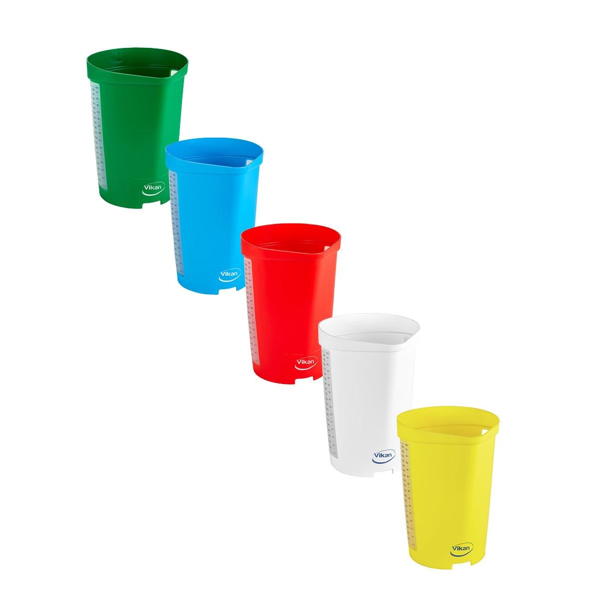 Färgglada måttkannor Vikan 2 liter i grönt blått rött vitt och gult